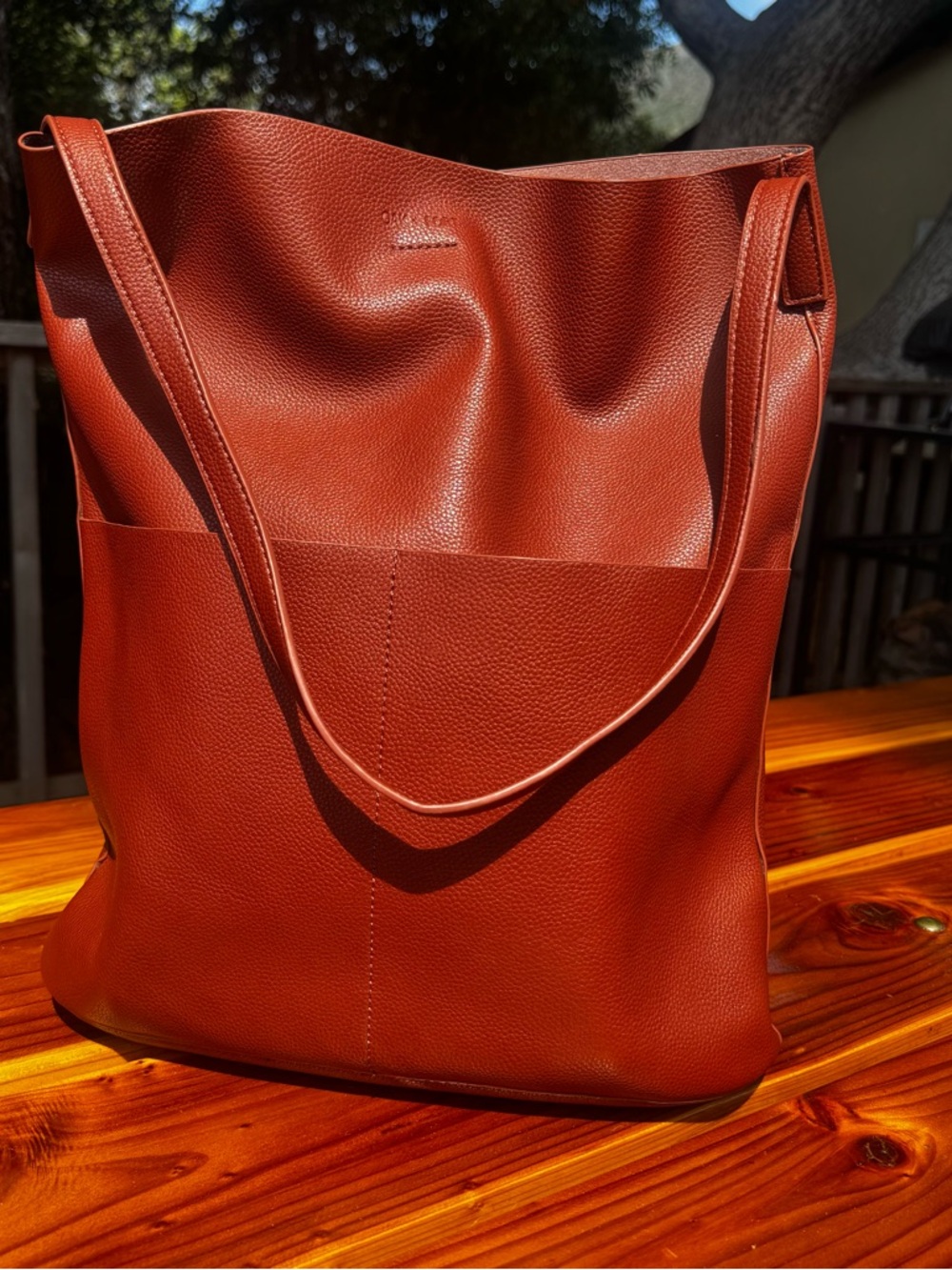 Oak & Fort Faux Leather Brown Bag